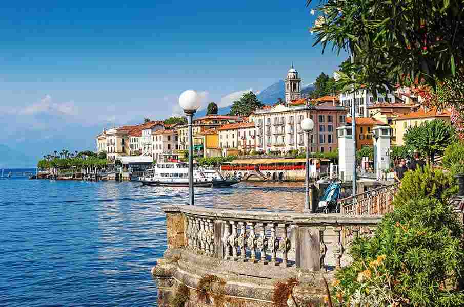 Como lake and Bellagio town in summer, Italy. 
