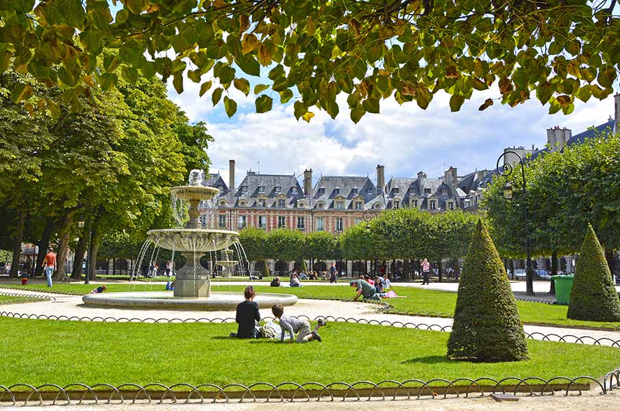 the old square in Paris, France