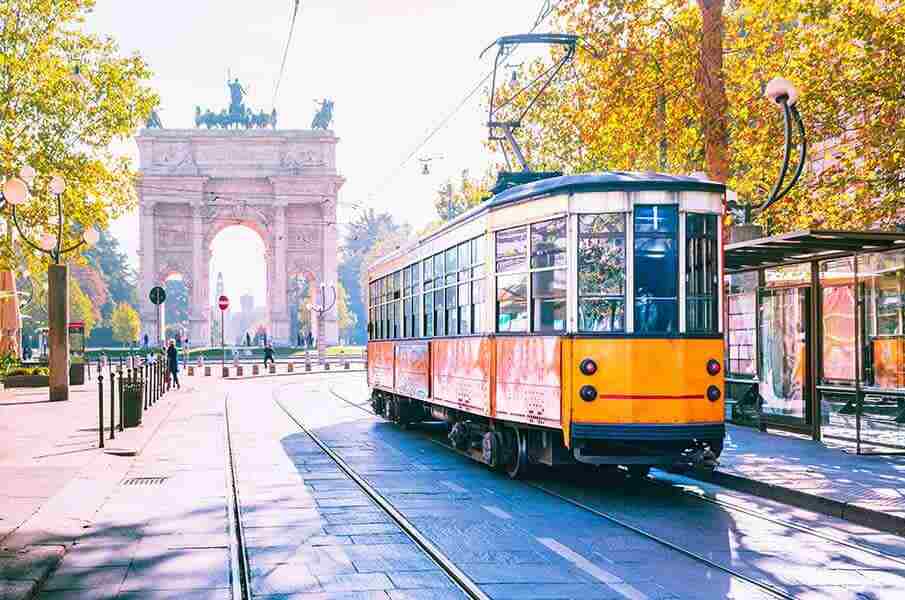 Tram in Milan, Italy